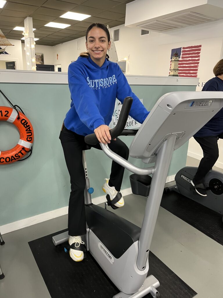 Southshore Physical Therapy, Metairie Louisiana, Phoebe Poche, smiling, bike, exercise for your heart, National Heart Health Awareness Month