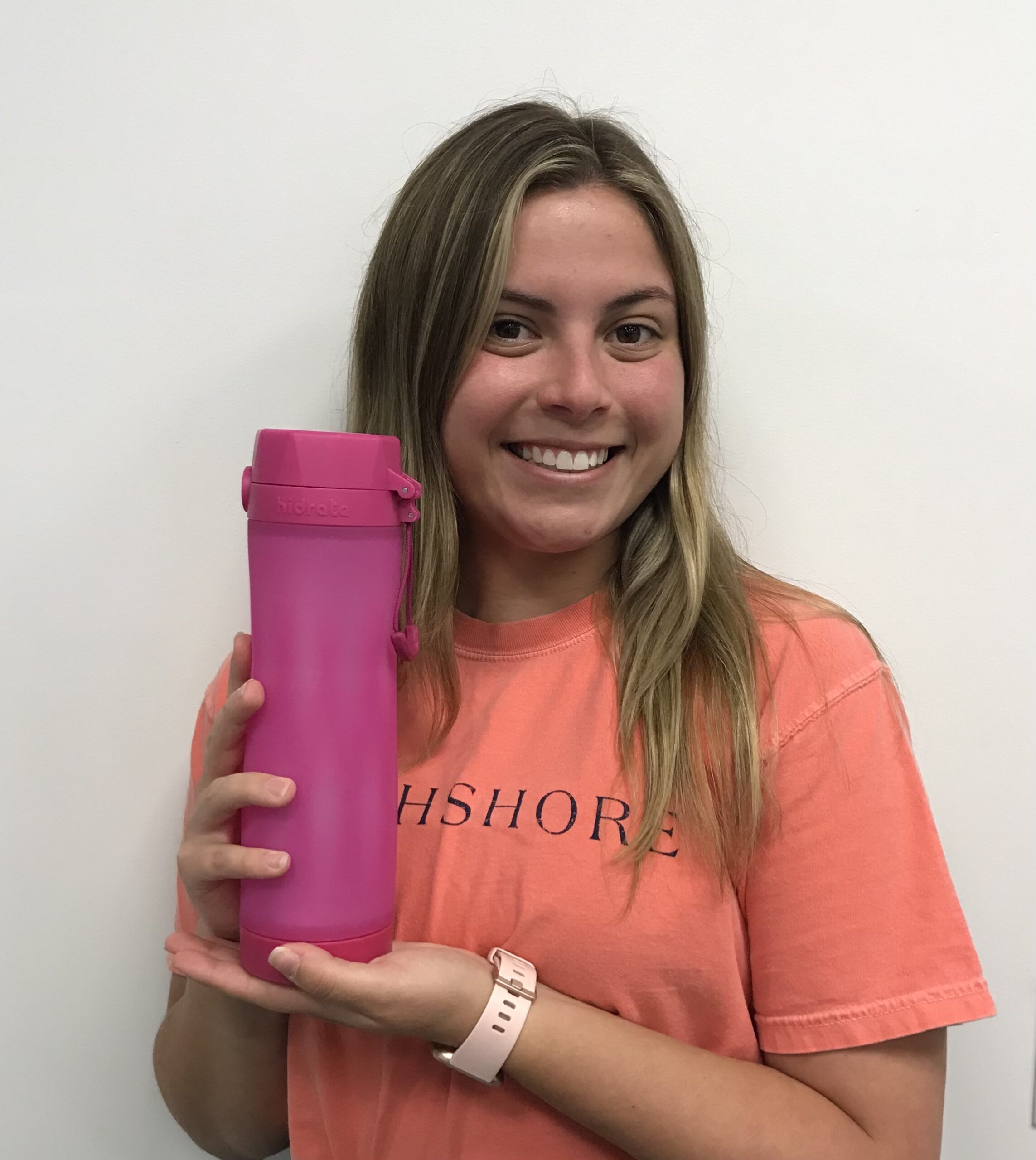 Margaret and her Hidrate Water bottle on National Hydration Day