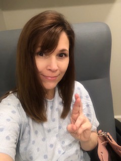 Southshore Physical Therapy, Metairie Louisiana, Michele Robert Poche, first colonoscopy, hospital gown, fingers crossed