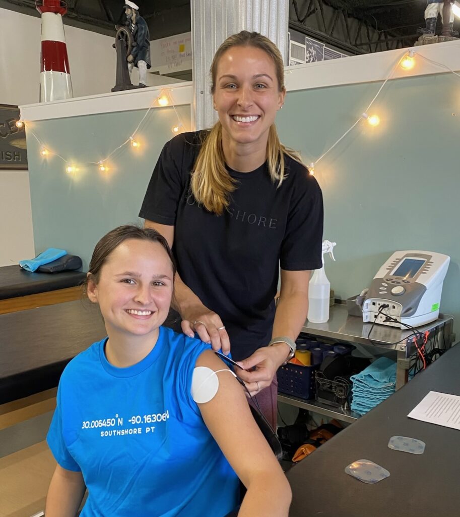 Southshore Physical Therapy, Metairie Louisiana, national physical therapy month, e-stim, Ashley Harber, Olivia Curcio